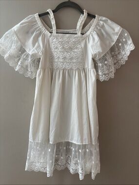 Trish scully girls white lace dress size 8